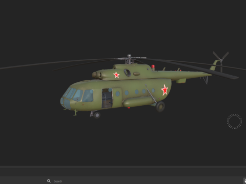 Helikopter Angkatan Udara Rusia Mi-8 Model 3D