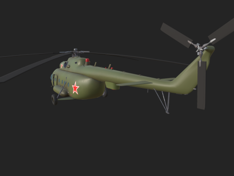Helikopter Angkatan Udara Rusia Mi-8 Model 3D