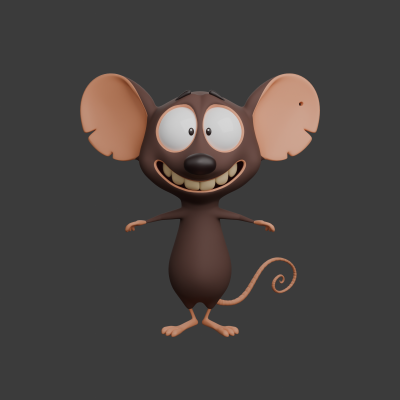 Kreskówka mysz 02 Model 3D .c4d .max .obj .3ds .fbx .stl .blend 