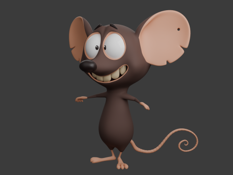 Kreskówka mysz 02 Model 3D