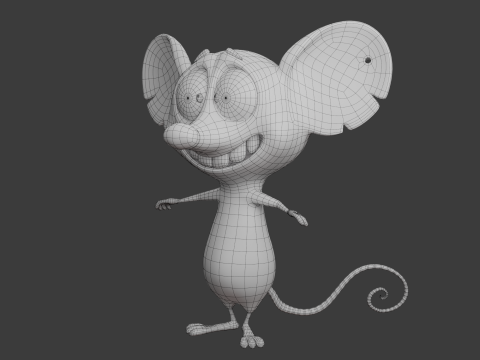 Kreskówka mysz 02 Model 3D