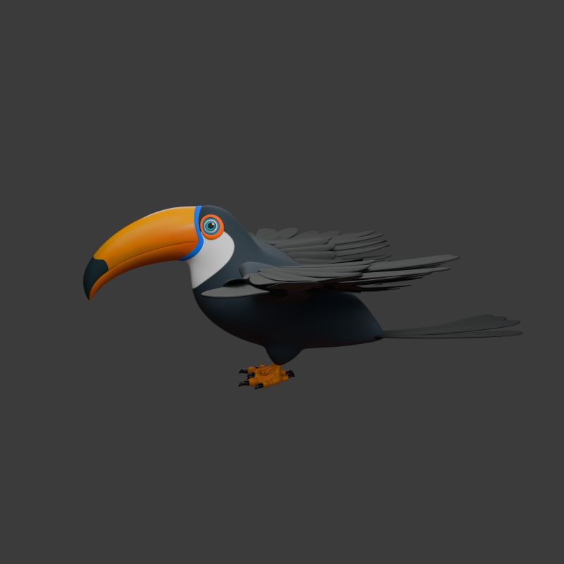 Tukan-Cartoon 3D Modell .c4d .max .obj .3ds .fbx .stl .blend
