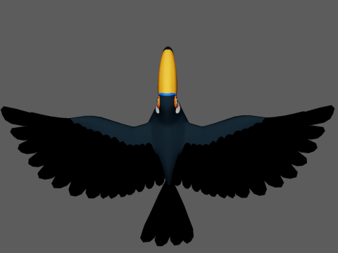 Tukan-Cartoon 3D Modell