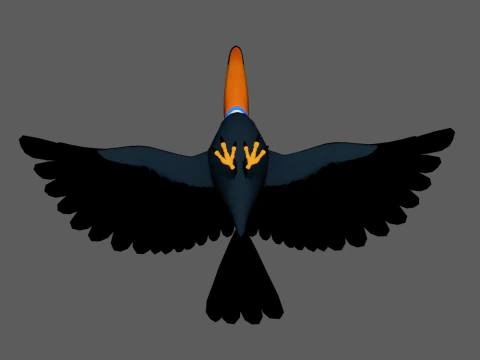 巨嘴鸟卡通 3D 模型