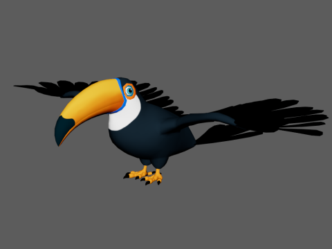 Tukan-Cartoon 3D Modell
