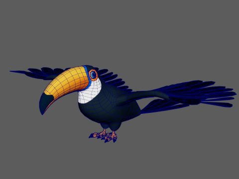 Tukan-Cartoon 3D Modell