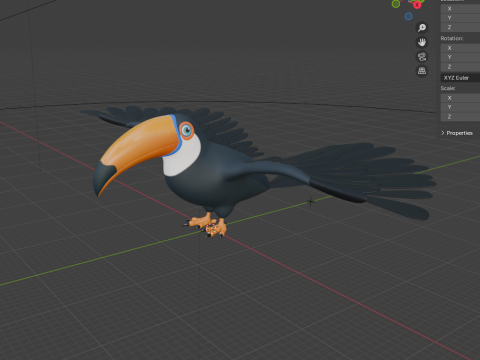Tukan-Cartoon 3D Modell