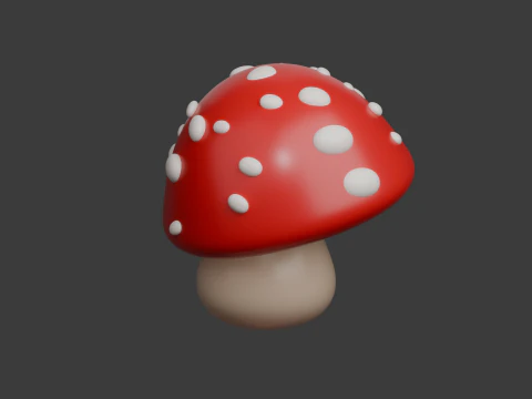 Mushroom cartoon 02 3D Model