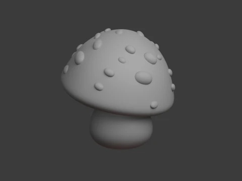 Mushroom cartoon 02 3D Model