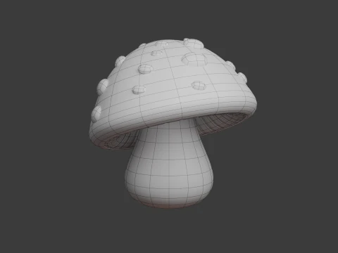 Mushroom cartoon 02 3D Model