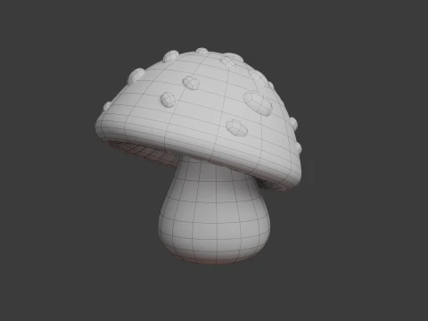 Mushroom cartoon 02 3D Model