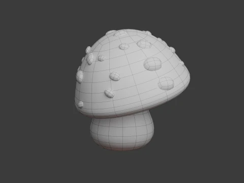 Mushroom cartoon 02 3D Model