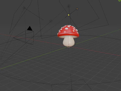 Mushroom cartoon 02 3D Model
