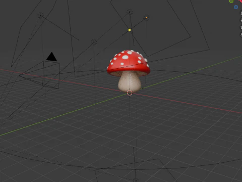 Mushroom cartoon 02 3D Model