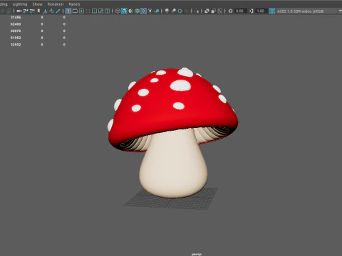 Mushroom cartoon 02 3D Model