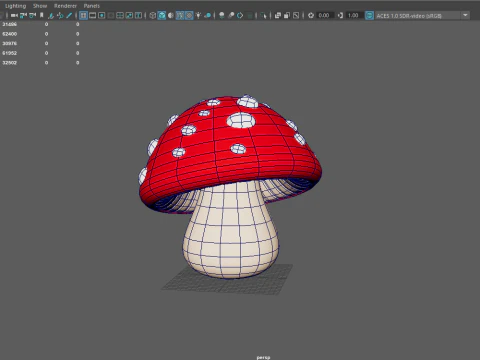 Mushroom cartoon 02 3D Model