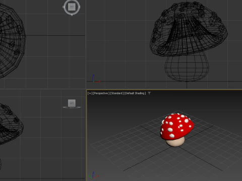 Mushroom cartoon 02 3D Model