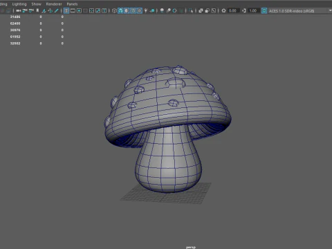 Mushroom cartoon 02 3D Model