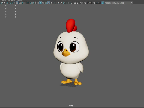 Chicken Cartoon 02 3D Model