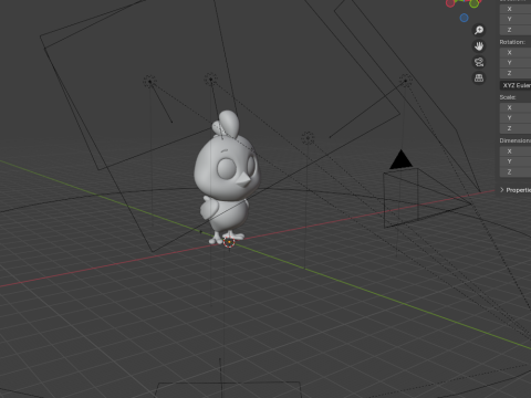 Курка мультфільм 02 3D Модель