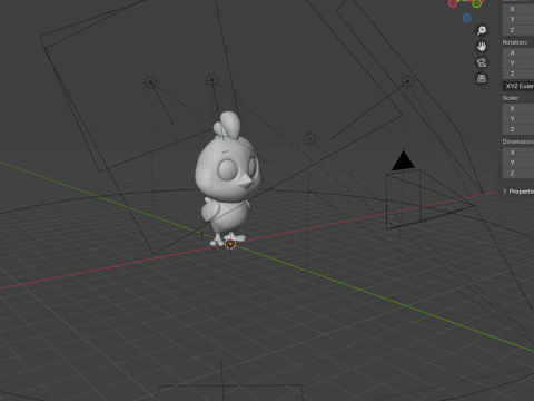 Chicken Cartoon 02 3D Model
