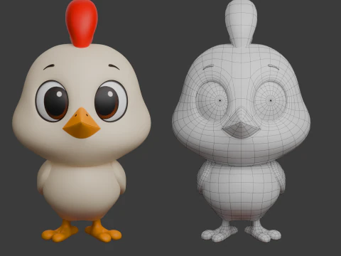 Chicken Cartoon 02 3D Model