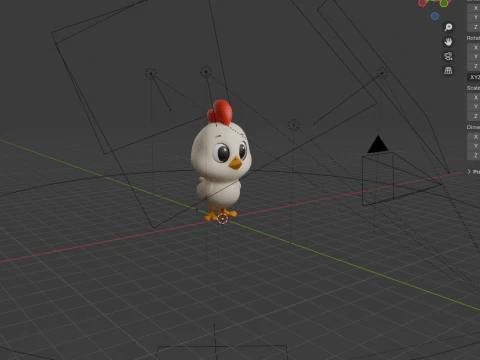 Chicken Cartoon 02 3D Model