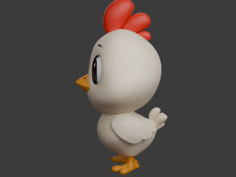 Chicken Cartoon 02 3D Model