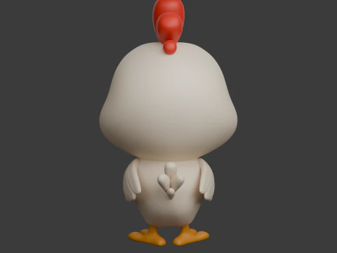 Chicken Cartoon 02 3D Model