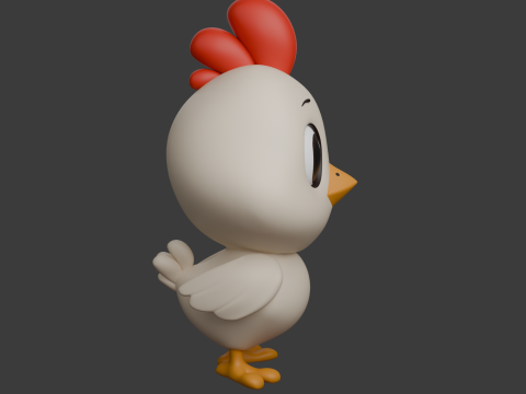 Курка мультфільм 02 3D Модель