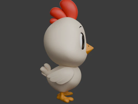 Chicken Cartoon 02 3D Model