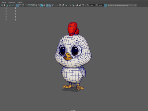 Курка мультфільм 02 3D Модель