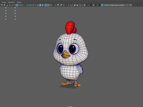 Chicken Cartoon 02 3D Model