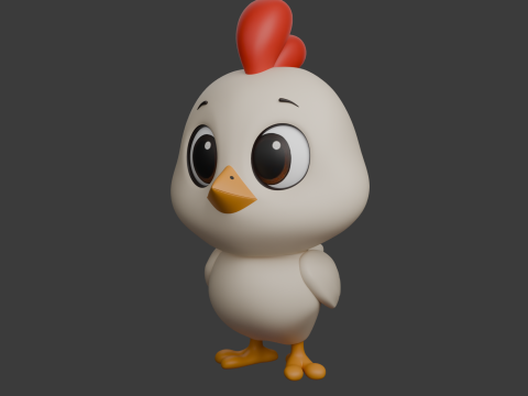 Курка мультфільм 02 3D Модель