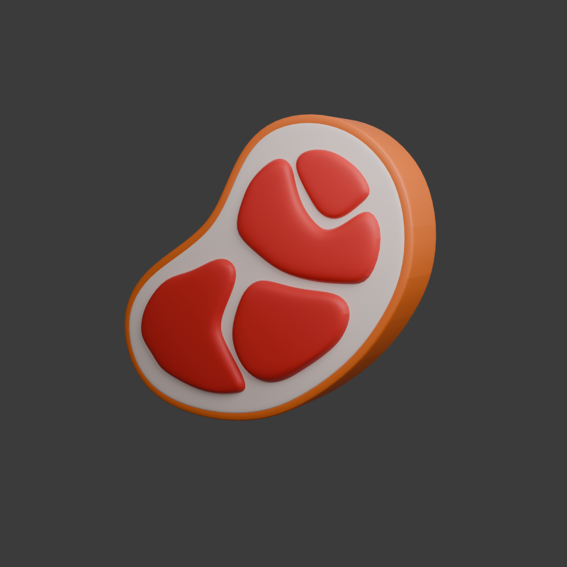Rohfleisch-Cartoon 3D Modell .c4d .max .obj .3ds .fbx .stl .blend 