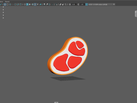 Rohfleisch-Cartoon 3D Modell