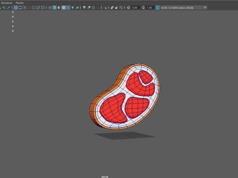 Rohfleisch-Cartoon 3D Modell