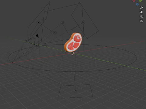 Raw Meat Cartoon 3D Model