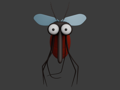 Zanzara cartone animato 02 Modello 3D