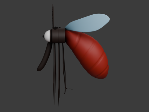 Zanzara cartone animato 02 Modello 3D