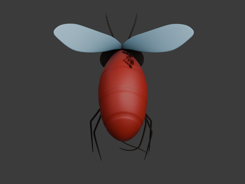 Zanzara cartone animato 02 Modello 3D