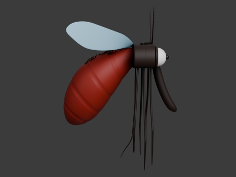 Zanzara cartone animato 02 Modello 3D