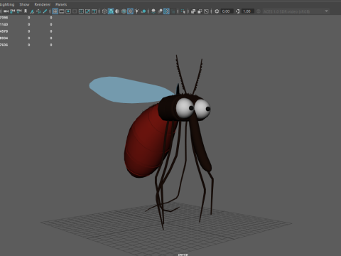 Zanzara cartone animato 02 Modello 3D