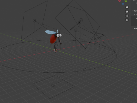 Zanzara cartone animato 02 Modello 3D