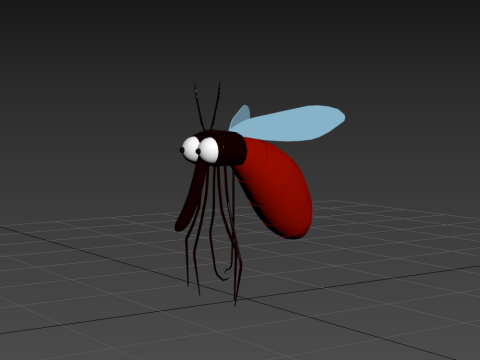 Zanzara cartone animato 02 Modello 3D