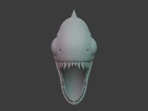 Piranha cartoon 3D Model