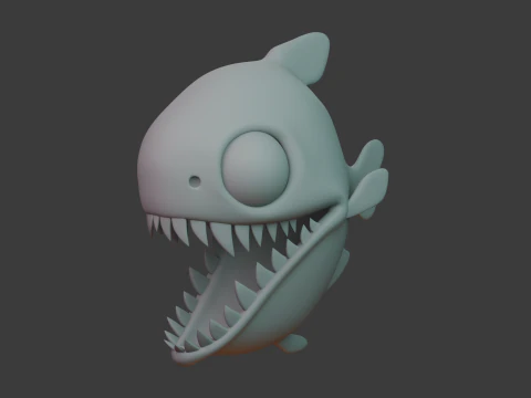Piranha cartoon 3D Model