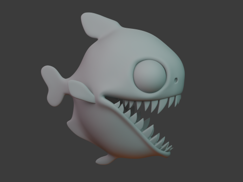 Piranha cartoon 3D Model
