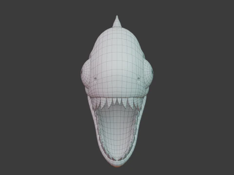 Piranha cartoon 3D Model