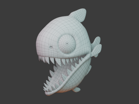 Piranha cartoon 3D Model